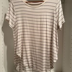 Soft Creamy White and Black Short Sleeve Shirt